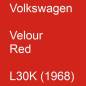 Preview: Volkswagen, Velour Red, L30K (1968).